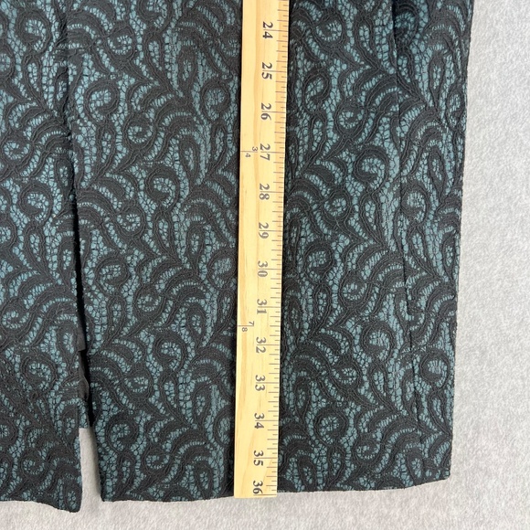 Talbots Open Front Jacquard Coat Jacket Black Lace Lined Blazer Elegant Women 16 - Picture 10 of 12